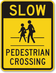 SLOW - Pedestrian Crossing image.